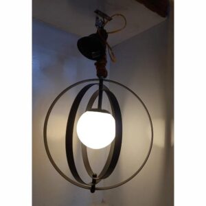 Luxury Vintage Metal Globe Hanging Lamp Spherical Pendant Light Fixture for Kitchen Décor and Dine-in Room