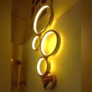 Modern Style 4 Rings LED Lamp for Home Bedroom Bedside Wall Mount Corridor Courtyard and Multipurpose Light