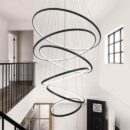 Modern Duplex Circle LED Chandelier Stairs Decoration Nordic Lights Luxury Chandeliers Ceiling for Villa