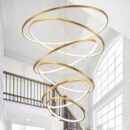 Modern Duplex Circle LED Chandelier Stairs Decoration Nordic Lights Luxury Chandeliers Ceiling for Villa