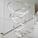 Modern Duplex Circle LED Chandelier Stairs Decoration Nordic Lights Luxury Chandeliers Ceiling for Villa