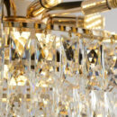 Round Indoor Nordic Modern Crystal Luxury Black Gold Hanging Lights Home Chandelier Pendant Light Lamp 800mm