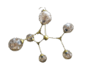 Nordic Gold Chandelier Molecular Structure Herringbone Branch Glass Bubble Shade Droplight Vintage Decoration Bedroom Chandelier