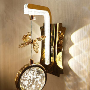 Gold Modern Style Wall Light LED Suspended Ball Crystal Modern Wall Lamp Warm and Appealing Glow Light