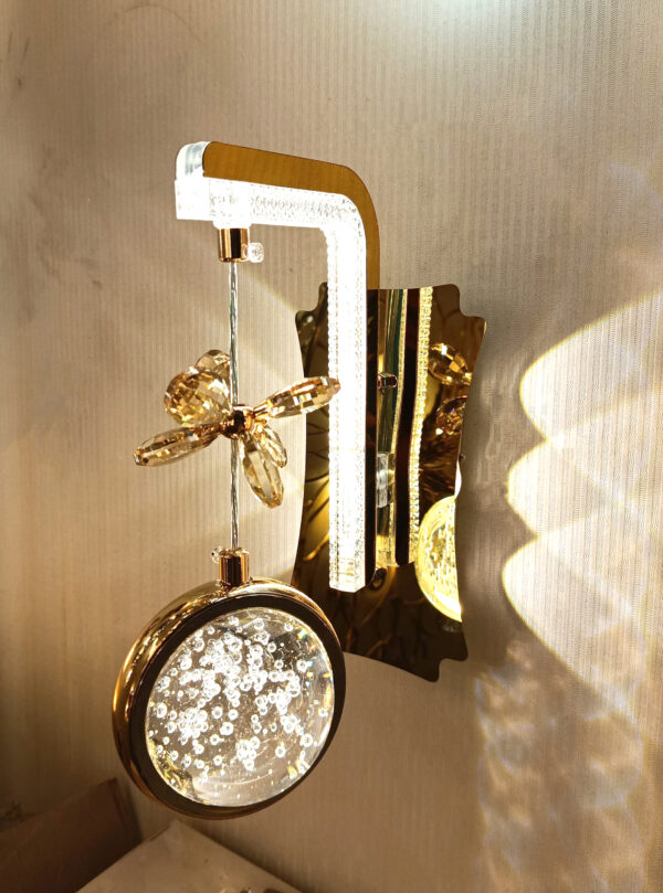 Gold Modern Style Wall Light LED Suspended Ball Crystal Modern Wall Lamp Warm and Appealing Glow Light