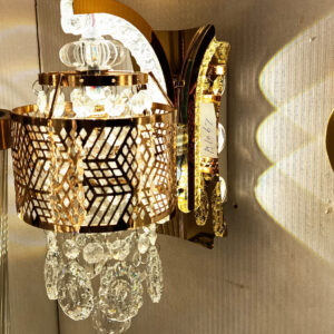 Gold Color Crystal Wall Lamp for Living Room Decorative Surface Mounted Reading LED Wall Light