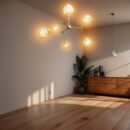 Nordic Gold Chandelier Molecular Structure Herringbone Branch Glass Bubble Shade Droplight Vintage Decoration Bedroom Chandelier
