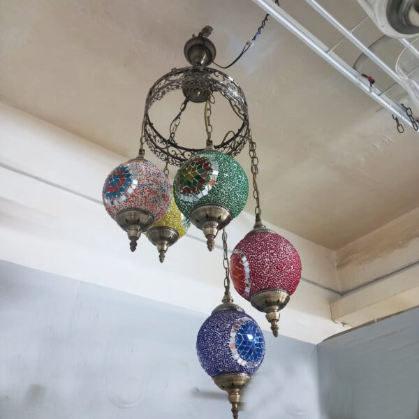 Turkish Glass Shade Hanging Globe Light Energy Saving Istanbul Lamp Turkish Mosaic Lamp and Chandelier - Image 2