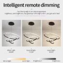LED Ring Restaurant Chandelier Three Color Dimming Chandelier for Bedroom Living Room Eye Protection Chandelier