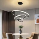 LED Ring Restaurant Chandelier Three Color Dimming Chandelier for Bedroom Living Room Eye Protection Chandelier