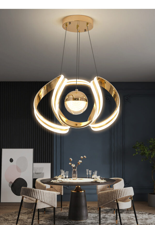 Modern Style Dining Room Pendant Lamp Creative Gold Bedroom Living Room LED Chandelier