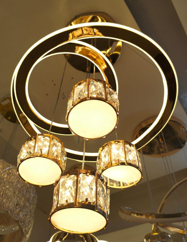 Gold 4 Suspended Pendants Chandelier Nordic Luxury LED Pendant Light for Indoor Living room Bedroom Lounge and Hallway